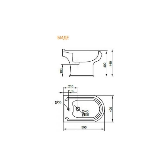 Биде напольное Cezares Liza CZR-619 - 4 Биде напольное Cezares Liza CZR-619 фото 4
