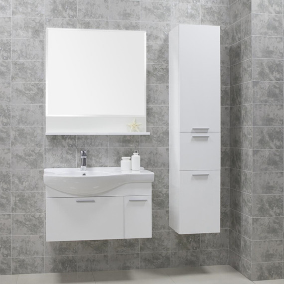 Тумба подвесная с раковиной Акватон Инди 80 см 1A1884K0ND010, белый фото 5