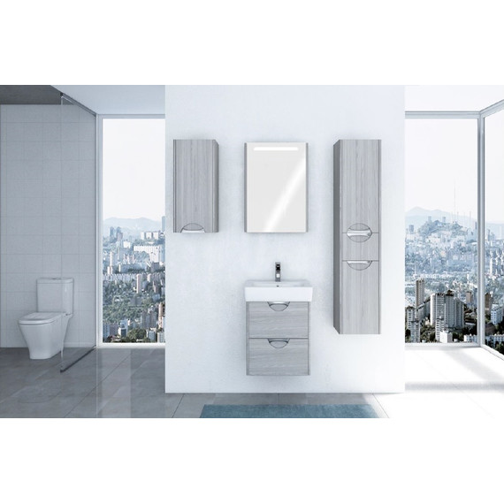 Тумба подвесная с раковиной Акватон Сильва 50 см 1A2117K1SIW60, дуб фьорд фото 5