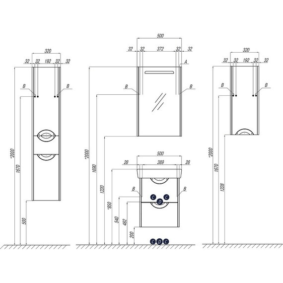 Тумба подвесная с раковиной Акватон Сильва 50 см 1A2117K1SIW60, дуб фьорд фото 4