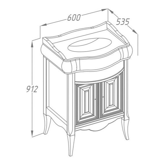Тумба напольная с раковиной Opadiris Лоренцо 60 см, орех - 5 Тумба напольная с раковиной Opadiris Лоренцо 60 см, орех фото 5
