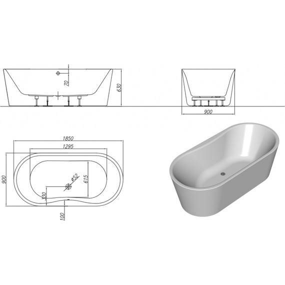 Ванна отдельностоящая Kolpa-San Comodo FS 185x90 см - 2 Ванна отдельностоящая Kolpa-San Comodo FS 185x90 см фото 2