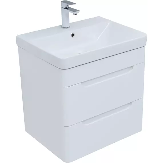 Тумба подвесная с раковиной Aquanet София 60 см 00288905, белый глянец фото 