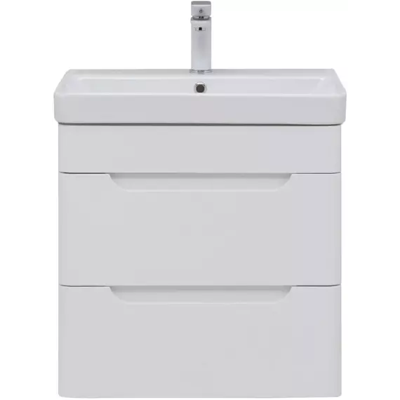 Тумба подвесная с раковиной Aquanet София 60 см 00288905, белый глянец фото 4