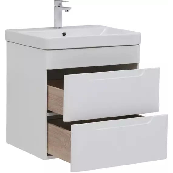 Тумба подвесная с раковиной Aquanet София 60 см 00288905, белый глянец фото 7