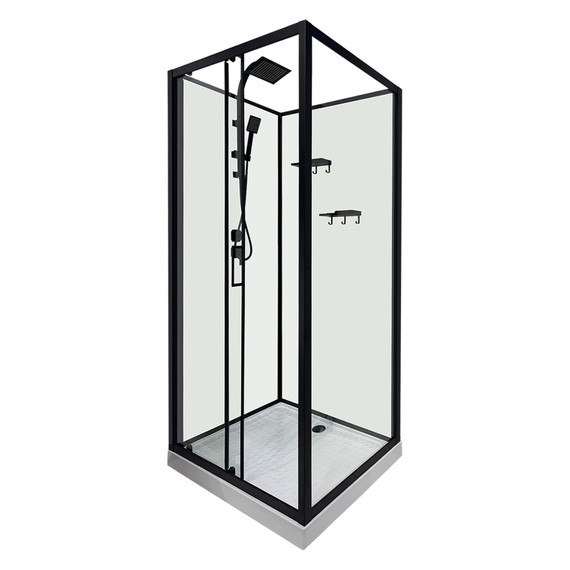 Душевая кабина Loranto 100х100 см CS-3010TM/W-100L, чёрный/прозрачное фото 2