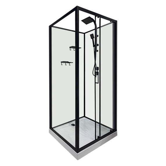 Душевая кабина Loranto 100х100 см CS-3010TM/W-100R, чёрный/прозрачное фото 2