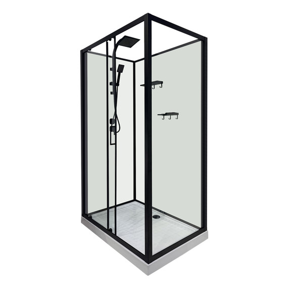 Душевая кабина Loranto 120х80 см CS-3010TM/W-120L, чёрный/прозрачное фото 2