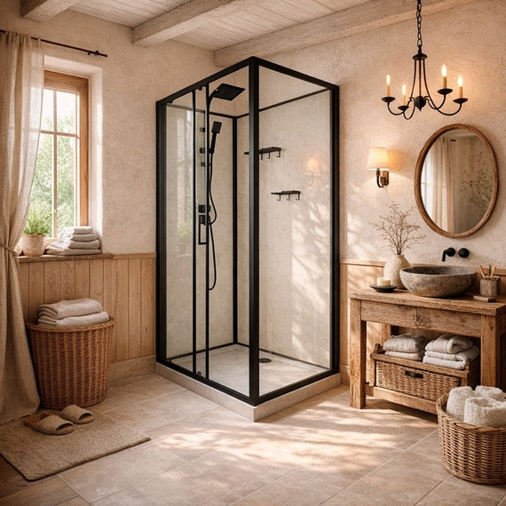 Душевая кабина Loranto 120х80 см CS-3010TM/W-120L, чёрный/прозрачное фото 