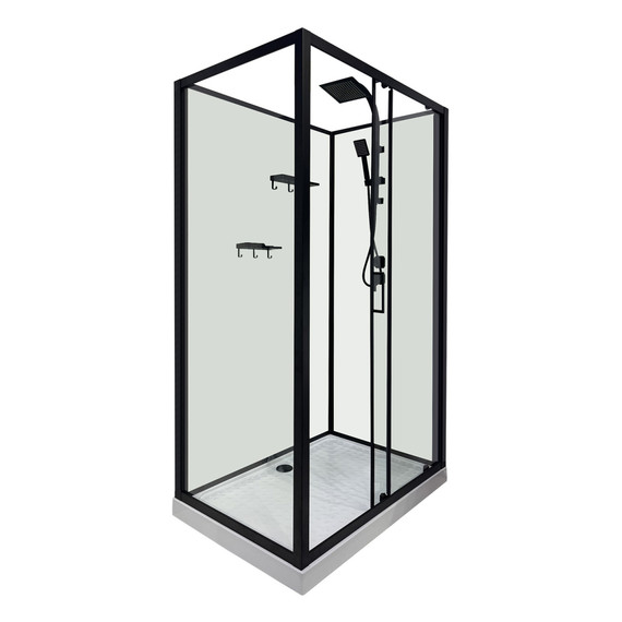 Душевая кабина Loranto 120х80 см CS-3010TM/W-120R, чёрный/прозрачное фото 2