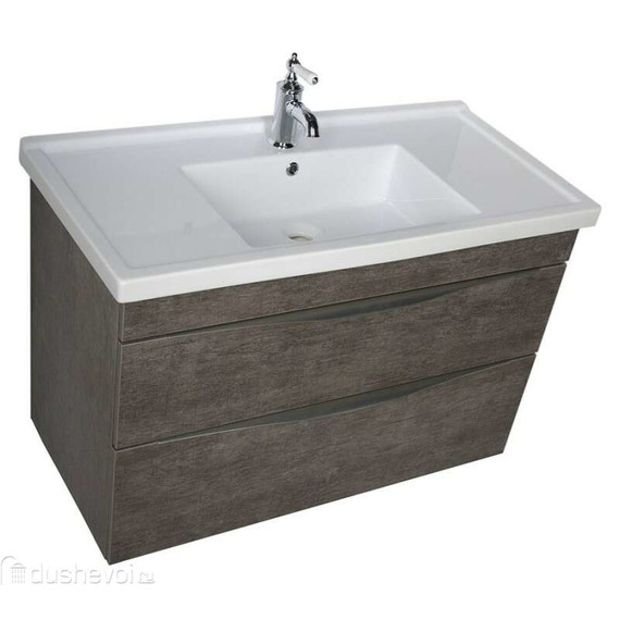 Тумба подвесная с раковиной Aquanet Эвора 100 см 00183003, дуб антик фото 4