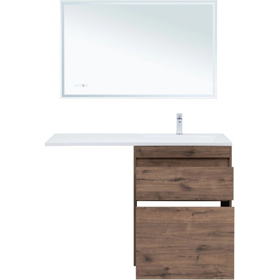 Тумба напольная с раковиной-столешницей Aquanet Токио 130 см 00333652 L, дуб веллингтон фото 5