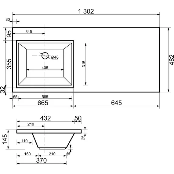 Тумба напольная с раковиной-столешницей Aquanet Токио 130 см 00333652 R, дуб веллингтон фото 14