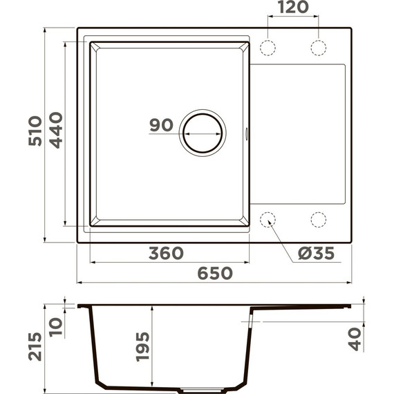 Кухонная мойка Omoikiri Daisen 65 WH 4997523, белый фото 4