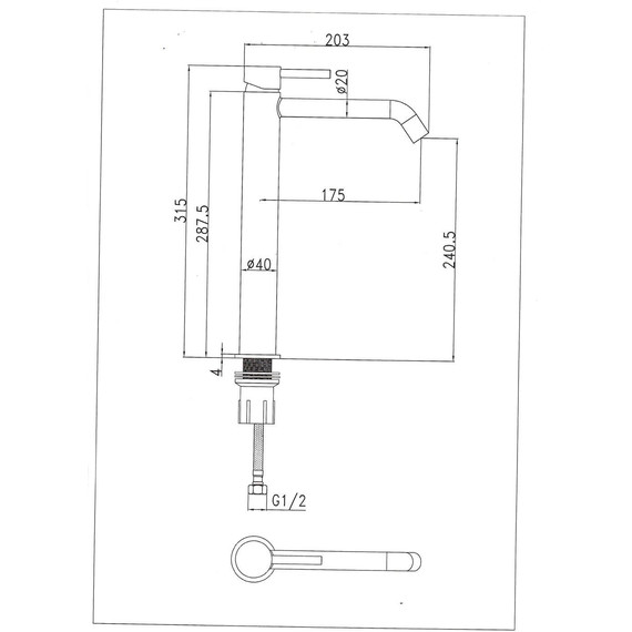Смеситель для раковины высокий SantiLine SL-9004MB, чёрный матовый фото 2