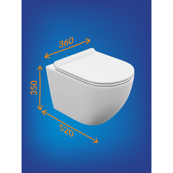 Унитаз подвесной безободковый Cersanit Brasko Vortex DPL EO Slim A68915 с тонкой крышкой микролифт (система смыва Торнадо) фото 18