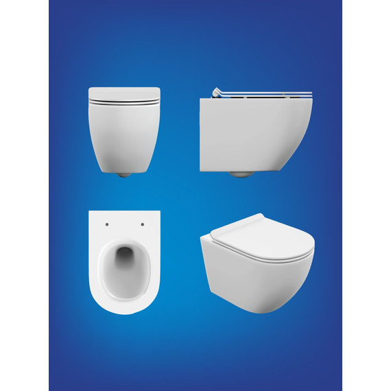 Унитаз подвесной безободковый Cersanit Brasko Vortex DPL EO Slim A68915 с тонкой крышкой микролифт (система смыва Торнадо) фото 19