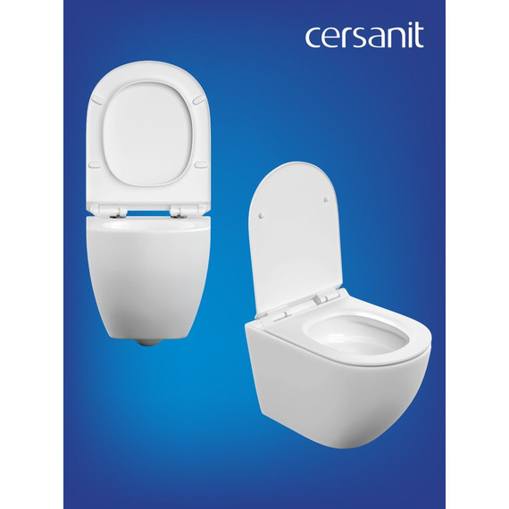 Унитаз подвесной безободковый Cersanit Brasko Vortex DPL EO Slim A68915 с тонкой крышкой микролифт (система смыва Торнадо) фото 20