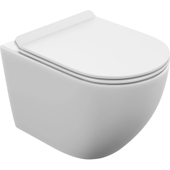 Унитаз подвесной безободковый Cersanit Brasko Vortex DPL EO Slim A68915 с тонкой крышкой микролифт (система смыва Торнадо) фото 2