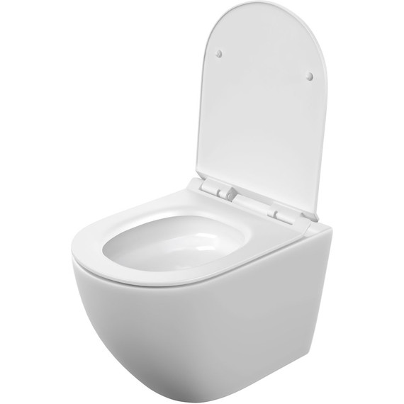 Унитаз подвесной безободковый Cersanit Brasko Vortex DPL EO Slim A68915 с тонкой крышкой микролифт (система смыва Торнадо) фото 4