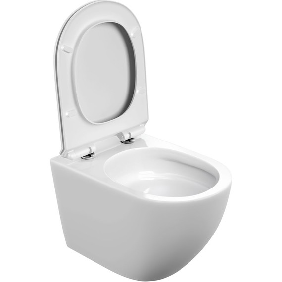 Унитаз подвесной безободковый Cersanit Brasko Vortex DPL EO Slim A68915 с тонкой крышкой микролифт (система смыва Торнадо) фото 6