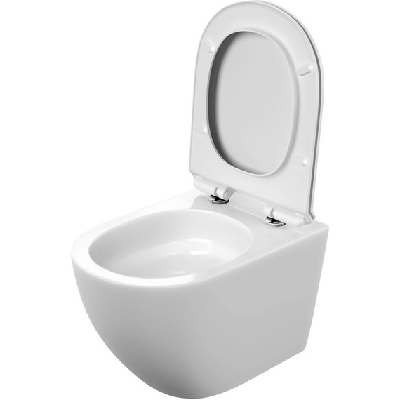 Унитаз подвесной безободковый Cersanit Brasko Vortex DPL EO Slim A68915 с тонкой крышкой микролифт (система смыва Торнадо) фото 8