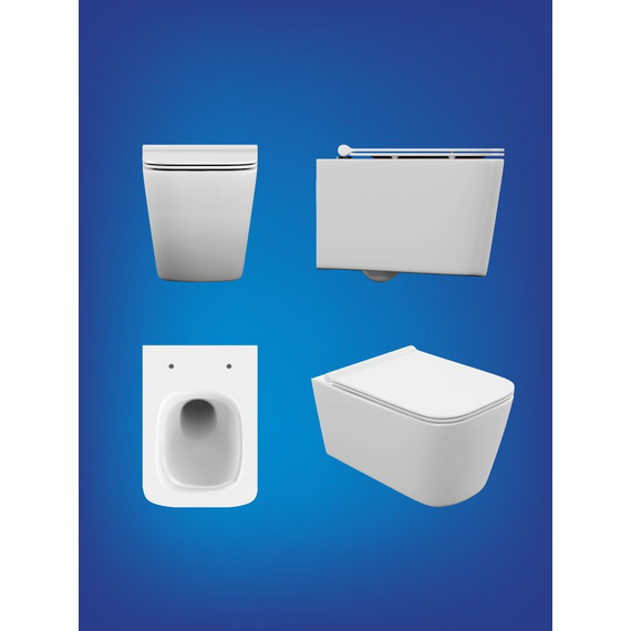 Унитаз подвесной безободковый Cersanit Crea Vortex DPL EO Slim A68916 с тонкой крышкой микролифт (система смыва Торнадо) фото 17