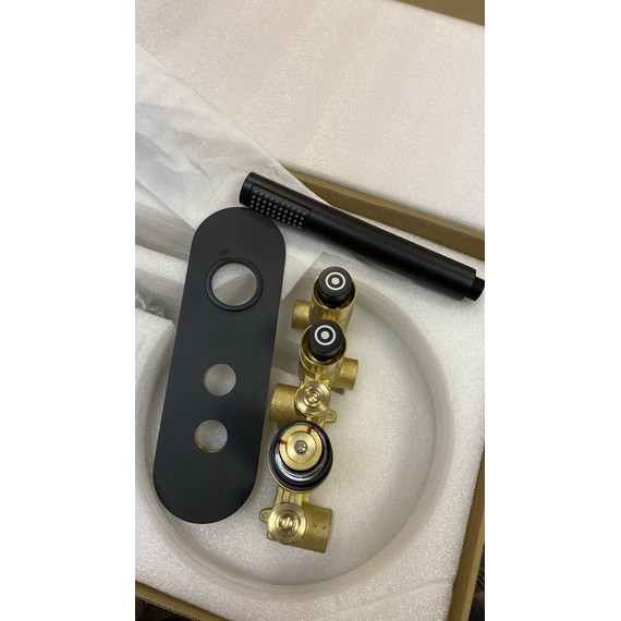 Душевая система для душа с термостатом SantiLine SL-9016MB, чёрный матовый фото 3