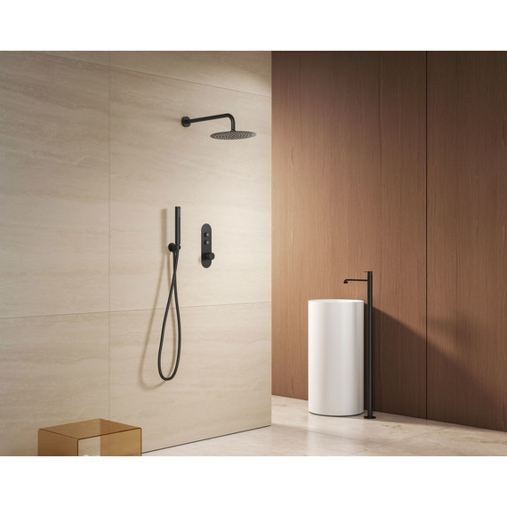 Душевая система для душа с термостатом SantiLine SL-9016MB, чёрный матовый фото 2