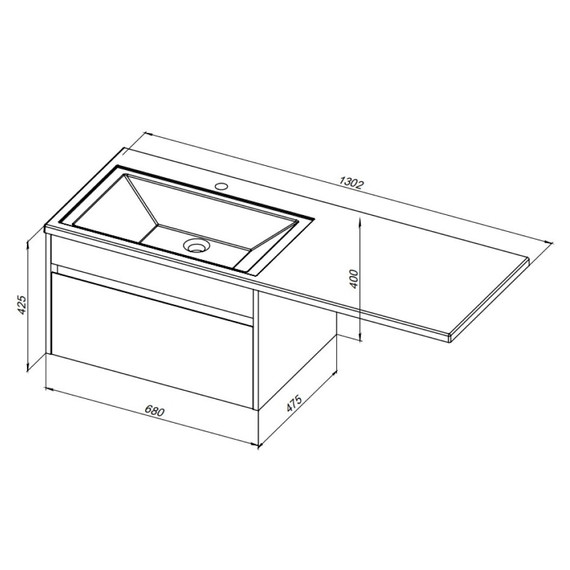 Тумба подвесная с раковиной-столешницей Aquanet Токио 130 см 00236917 L, белый фото 12