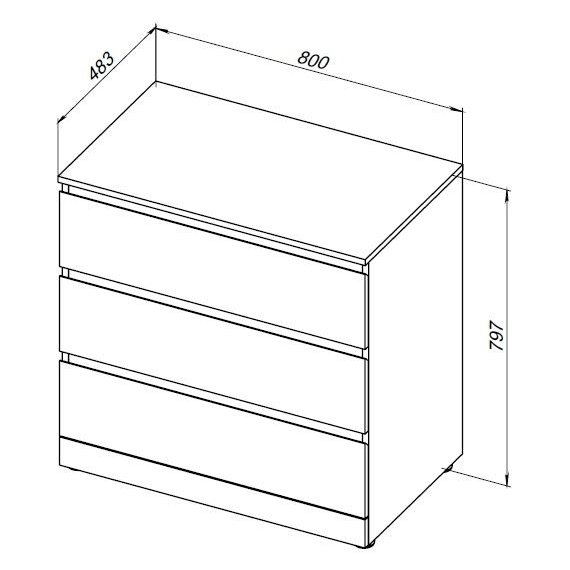 Комод напольный Aquanet Сканди 80 см 00302544, дуб крафт фото 9