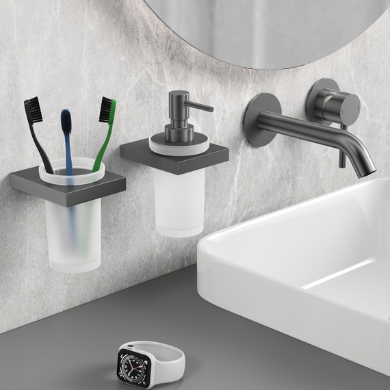 Дозатор для жидкого мыла Timo Petruma 15239/18, цвет чёрное золото фото 2