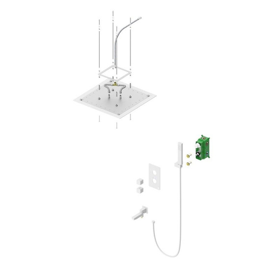 Душевая система для ванны Timo Petruma SX-5019/16SM (со скрытой частью) белый матовый фото 2