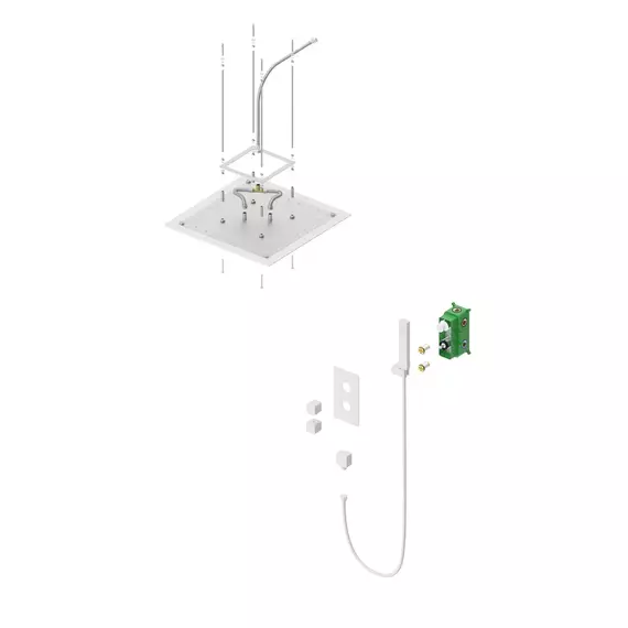 Душевая система для душа с термостатом Timo Petruma SX-5029/16SM (со скрытой частью) белый матовый фото 3