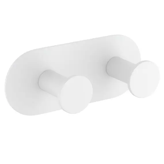 Двойной крючок Timo Saona 13014/16, цвет белый матовый фото 