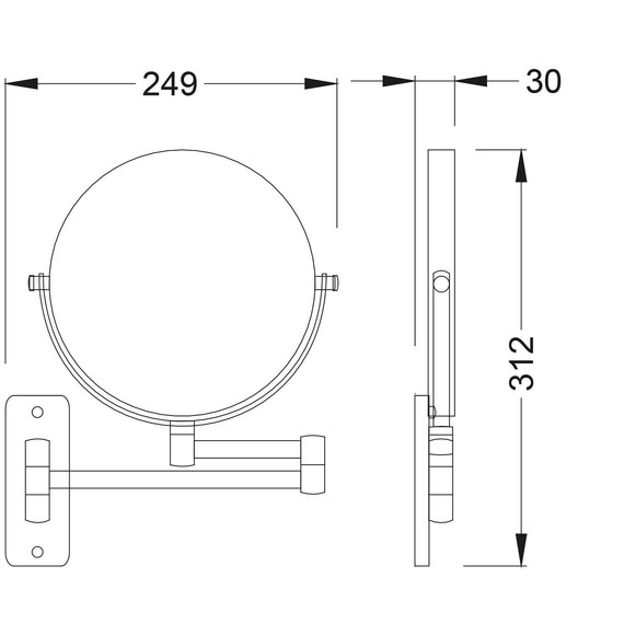 Зеркало косметическое настенное Timo Saona 13076/00 фото 2
