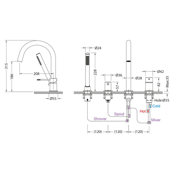 Смеситель для ванны Timo Saona 2320/00Y фото 3