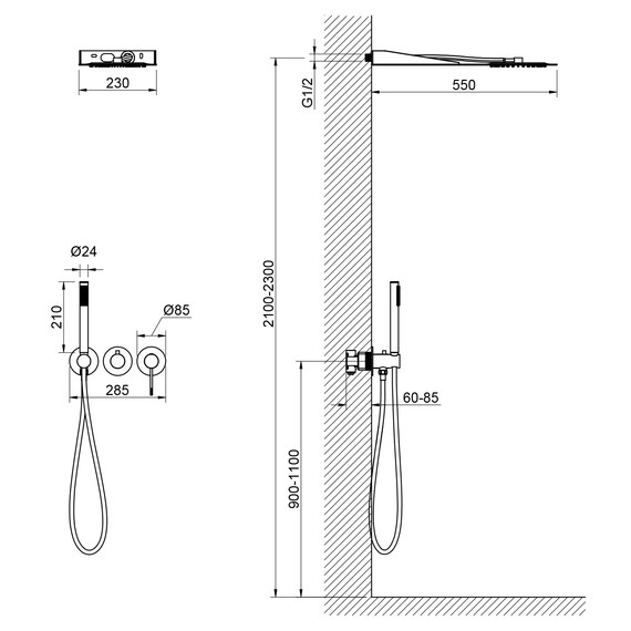 Душевая система для душа Timo Saona SX-2340/00SM (со скрытой частью) фото 4