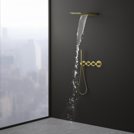 Душевая система для душа с термостатом Timo Saona SX-2350/17SM (со скрытой частью) золото матовое фото 3