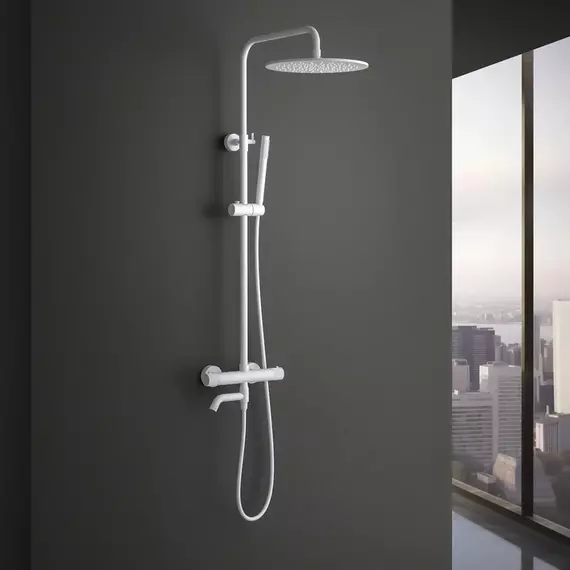 Душевая стойка для ванны с термостатом Timo Saona SX-2380/16, белый матовый фото 3