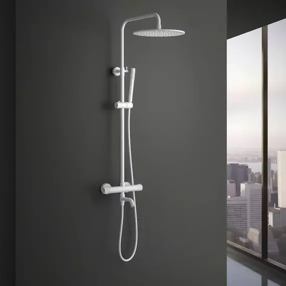 Душевая стойка для ванны с термостатом Timo Saona SX-2380/16, белый матовый фото 2