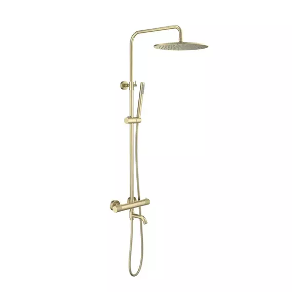 Душевая стойка для ванны с термостатом Timo Saona SX-2380/17, золото матовое фото 