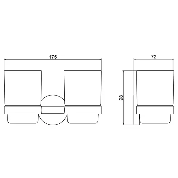 Стакан двойной для зубных щеток Timo Saona 13034/16, цвет белый матовый фото 2