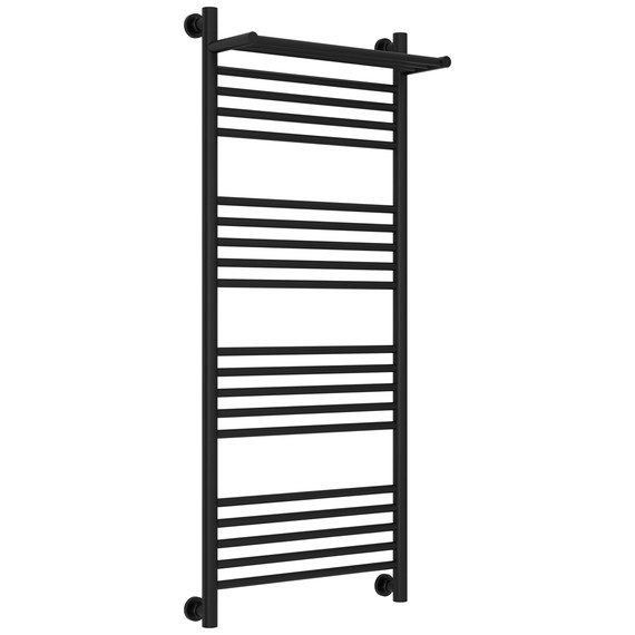 Полотенцесушитель водяной Сунержа Богема+ с полкой П20 500x1260 мм 31-0223-1250, чёрный матовый фото 