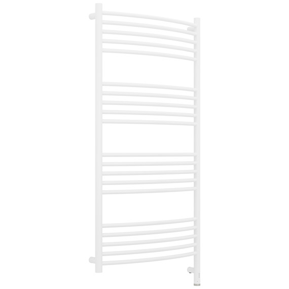 Полотенцесушитель электрический Сунержа Богема 3.1 П20 600x1320 мм (выгнутая перемычка) 30-6003-1260 R, белый матовый фото 