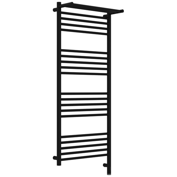 Полотенцесушитель электрический Сунержа Богема 3.1 с полкой П20 500x1320 мм 31-6007-1250 R, чёрный матовый фото 