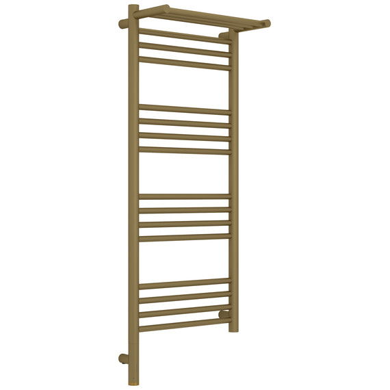 Полотенцесушитель электрический Сунержа Богема 3.1 с полкой П16 400x1120 мм 032-6006-1040 L, золото матовое фото 