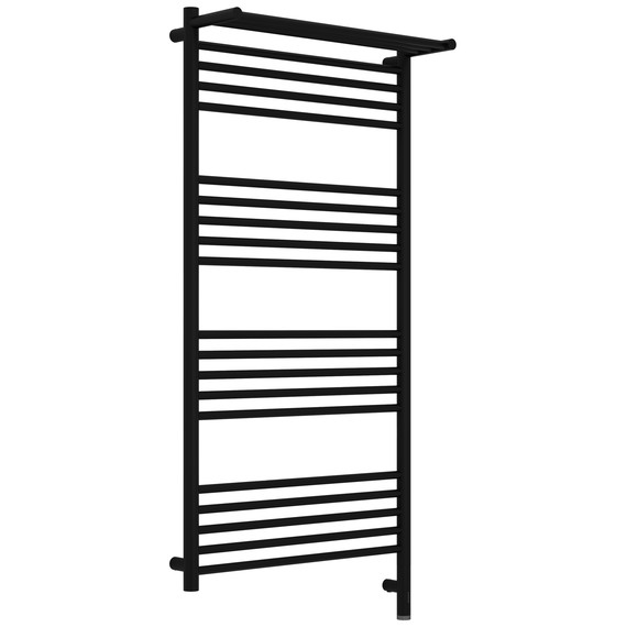 Полотенцесушитель электрический Сунержа Богема 3.1 с полкой П20 600x1320 мм 31-6007-1260 R, чёрный матовый фото 
