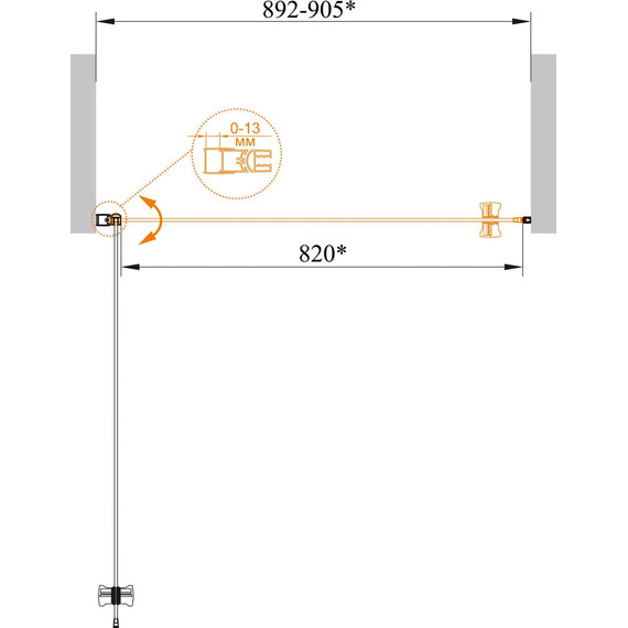 Душевая дверь Cezares Eco B-1 90 см хром/прозрачное фото 7