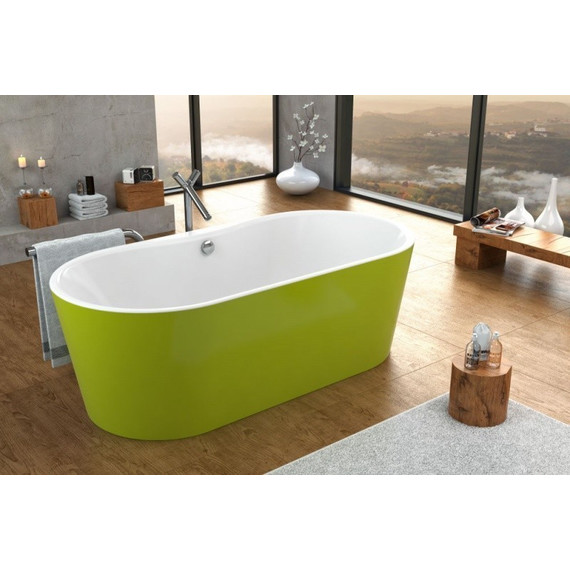 Ванна отдельностоящая Kolpa-San Comodo FS 185x90 см, белый/салатовый фото 